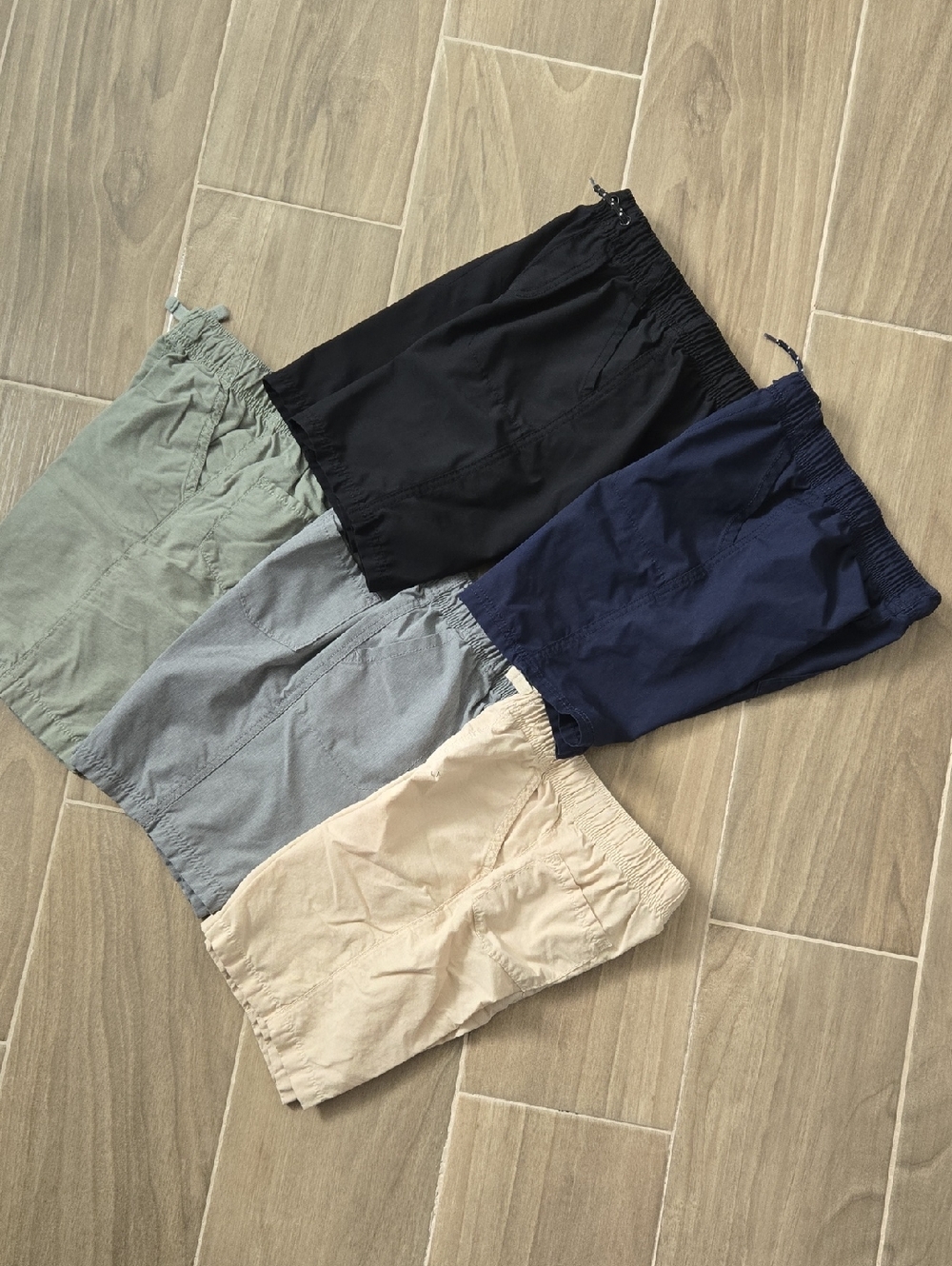 Jumping Beans Boy shorts bundle - black, navy, gray, green, tan